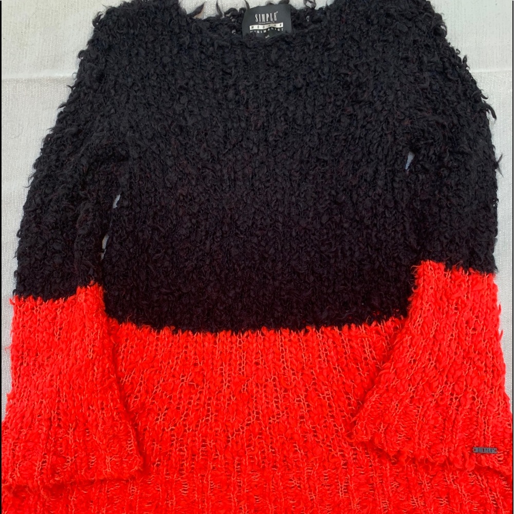 Color block wool sweater